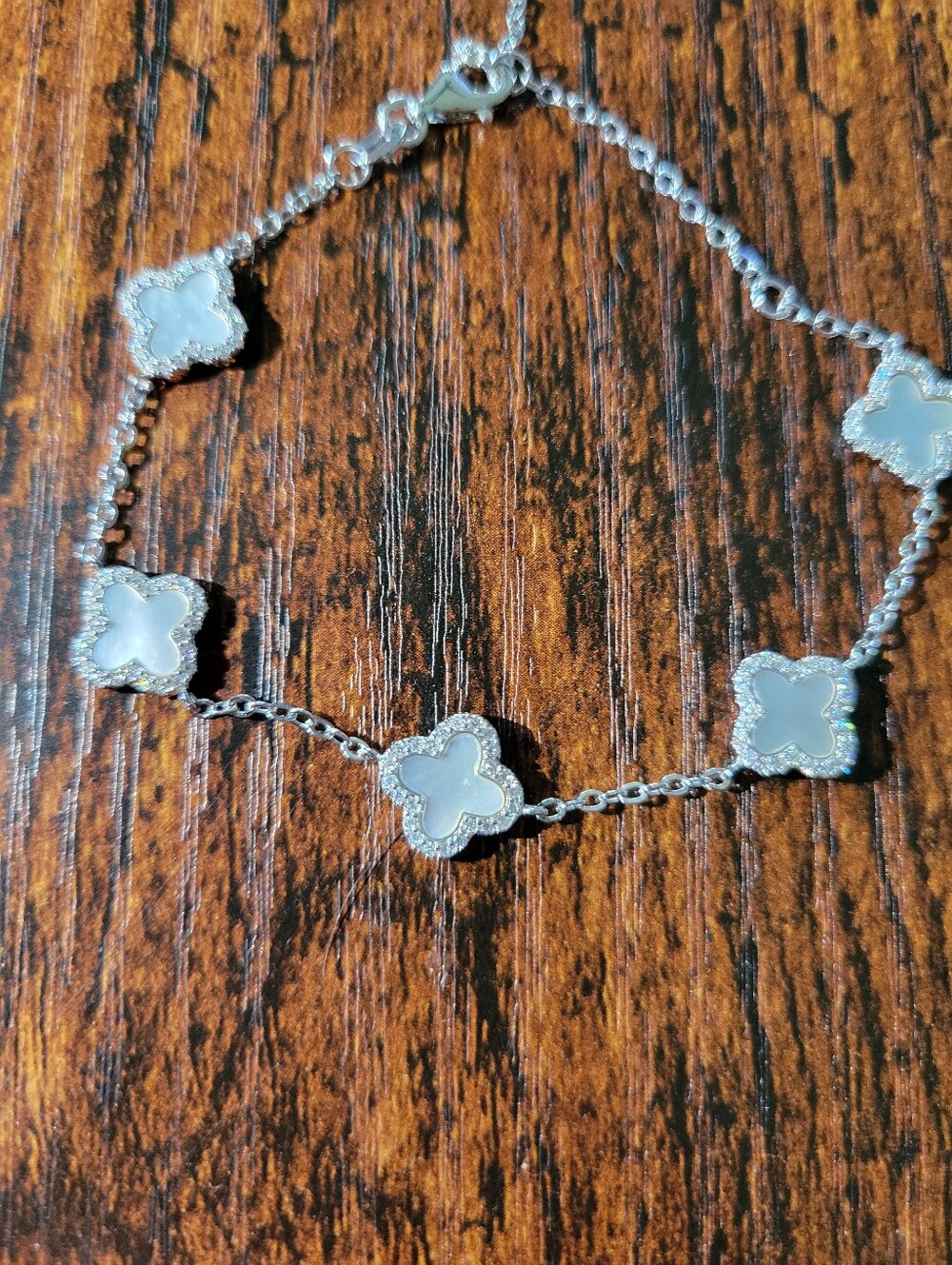 Opal Clover Sterling Silver Bracelet